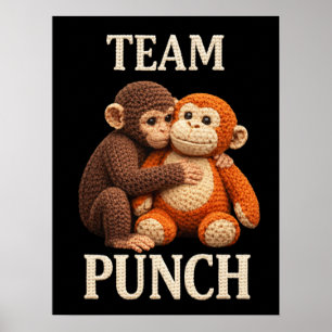 Baby Monkey Punch Haakpatroon Cute Amigurumi Poster