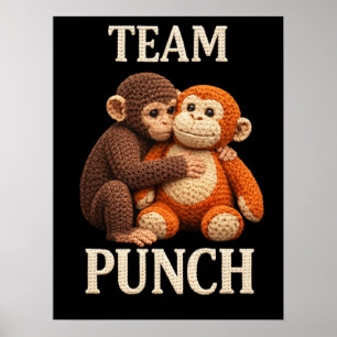 Baby Monkey Punch Haakpatroon Cute Amigurumi Poster