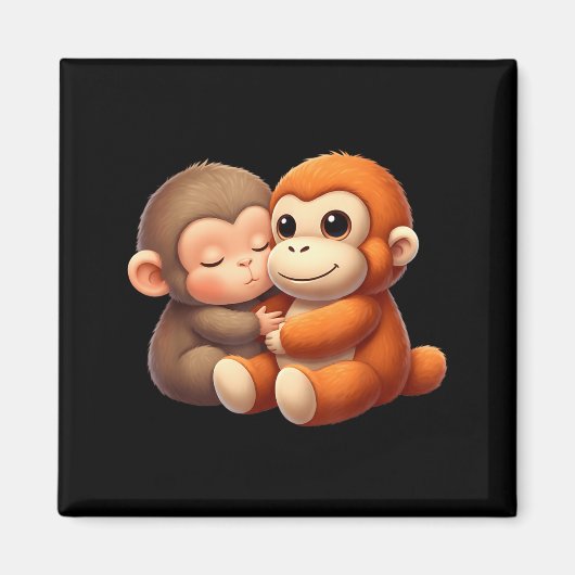 Baby Monkey Punch Team Punch Schattige Aap Stomp Magneet (Voorkant)
