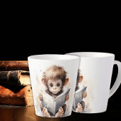 Baby Monkey Reader Latte Mok