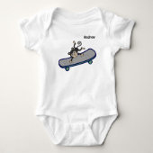 baby Monkey  riding skateboards Romper (Voorkant)