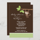 Baby Monkey Safari Baby shower Uitnodiging (Voorkant / Achterkant)