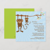 Baby Monkey Safari Baby shower Uitnodiging (Voorkant / Achterkant)