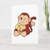 Baby Monkey with Banana Kaart (Voorkant)