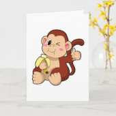 Baby Monkey with Banana Kaart (Gele Bloem)