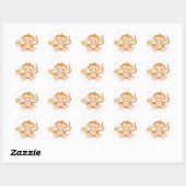 Baby Monkey with Banana Ronde Sticker (Vel)