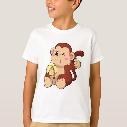 Baby Monkey with Banana T-shirt (Voorkant)