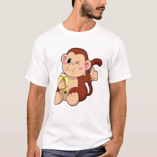 Baby Monkey with Banana T-shirt (Voorkant)