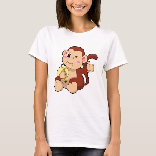 Baby Monkey with Banana T-shirt (Voorkant)