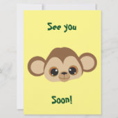 Baby Monkey Yellow Baby shower Kaart (Achterkant)