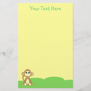 Baby - Monkey Yellow Stationery Briefpapier