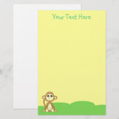 Baby - Monkey Yellow Stationery Briefpapier (Voorkant / Achterkant)