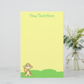 Baby - Monkey Yellow Stationery Briefpapier (Staand voorkant)