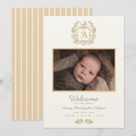 Baby Monogram A | Neutrale geboorte Announcem Aankondiging
