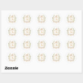 Baby Monogram A | Neutrale geboorte Announcem Ronde Sticker (Vel)