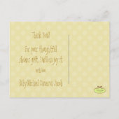 Baby monogram dank je, polka dots aankondigingskaart (Achterkant)