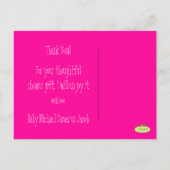 Baby monogram Dank u / foto's Aankondigingskaart (Achterkant)