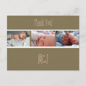 Baby monogram Dank u, voeg uw foto's in Aankondigingskaart (Voorkant)