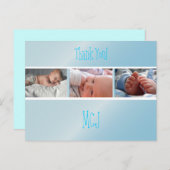 Baby monogram Dank u, voeg uw foto's in Aankondigingskaart (Voorkant / Achterkant)