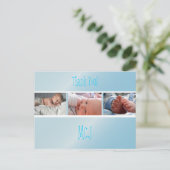 Baby monogram Dank u, voeg uw foto's in Aankondigingskaart (Staand voorkant)