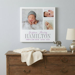 Baby Monogram Foto Collage Canvas Print