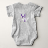 baby monogram grijs unisex naam personaliseren min romper (Achterkant)