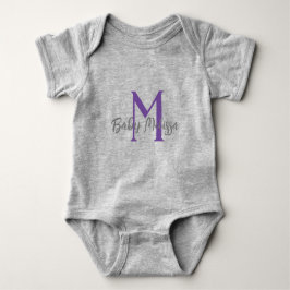 baby monogram grijs unisex naam personaliseren min romper