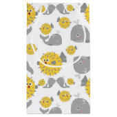 Baby monogram grijze walvis en zwarte Cartoon Klein Cadeauzakje (Achterkant)