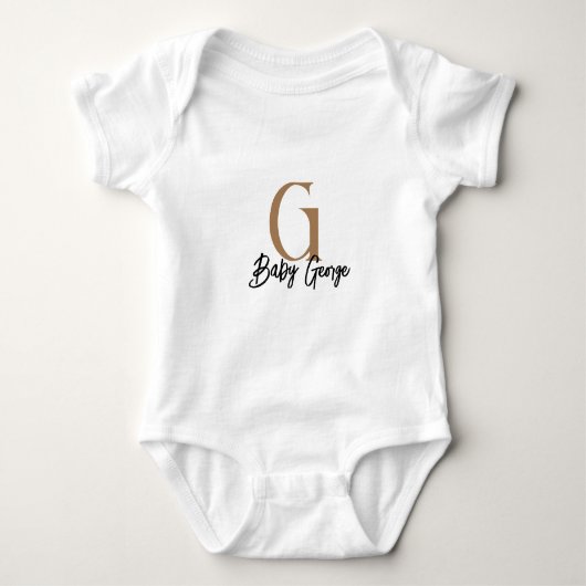 baby Monogram Unisex naam personaliseren minimaal Romper (Voorkant)