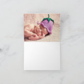 Baby Monogram Vierkant (optionele foto) Notecard Bedankkaart (Binnen)