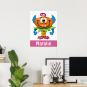 Baby Monster Baby Girl Shower Nursery Poster (Thuiskantoor)