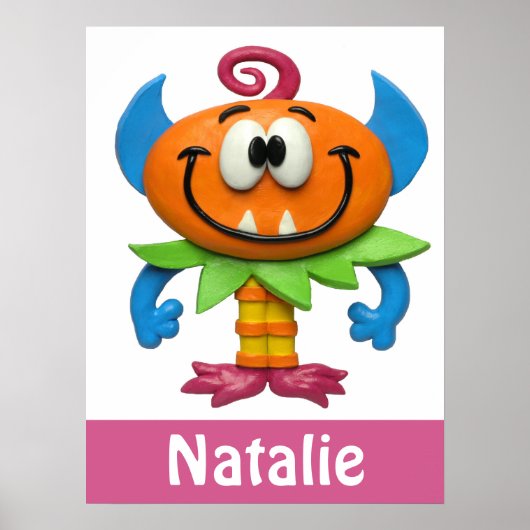 Baby Monster Baby Girl Shower Nursery Poster (Voorkant)