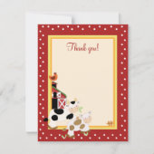 BABY MOO-KOE (rood) 4x5 flat - Dank u wel Notitiekaartje (Voorkant)