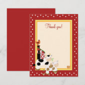 BABY MOO-KOE (rood) 4x5 flat - Dank u wel Notitiekaartje (Voorkant / Achterkant)