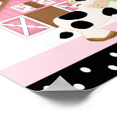 Baby Moo Koe Roze Baby shower Banner Poster (Hoek)