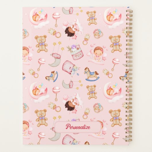 Baby Moon Star Beer Speelgoed Roze Thema Gepersona Planner (Achterkant)