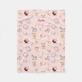 Baby Moon Star Beer Speelgoed thema gepersonalisee Fleece Deken