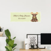 Baby Moose Baby shower Banner Poster (Thuiskantoor)