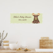 Baby Moose Baby shower Banner Poster (Keuken)