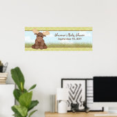 Baby Moose Baby shower Banner Poster (Thuiskantoor)
