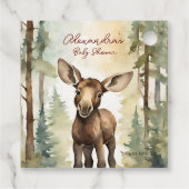 Baby Moose Baby shower Genderneutraal Bedankt Bedankjes Labels (Achterkant)