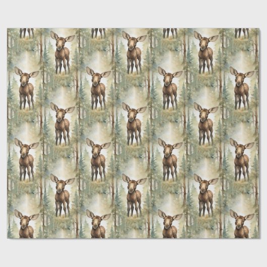 Baby Moose Cadeaupapier (Vlak)