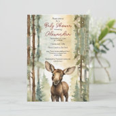 Baby Moose Genderneutraal Baby shower Kaart (Staand voorkant)