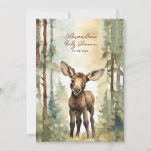 Baby Moose Genderneutraal Baby shower Kaart (Achterkant)