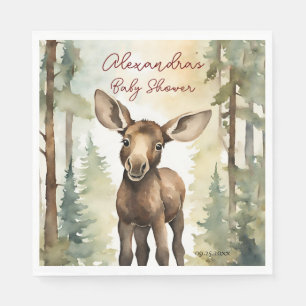 Baby Moose Genderneutraal Baby shower Servet