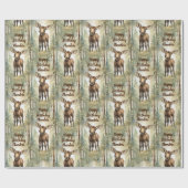 Baby Moose gepersonaliseerde neutrale verjaardag Cadeaupapier (Vlak)