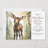 Baby Moose Geslachtsneutraal Baby shower Uitnodigi Kaart (Voorkant)
