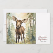 Baby Moose Geslachtsneutraal Baby shower Uitnodigi Kaart (Achterkant)