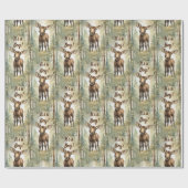 Baby Moose Het Een Jongen Baby shower Cadeaupapier (Vlak)