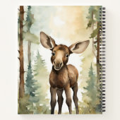 Baby Moose Neutral Baby shower Gast Cadeaulijst Notitieboek (Achterkant)
